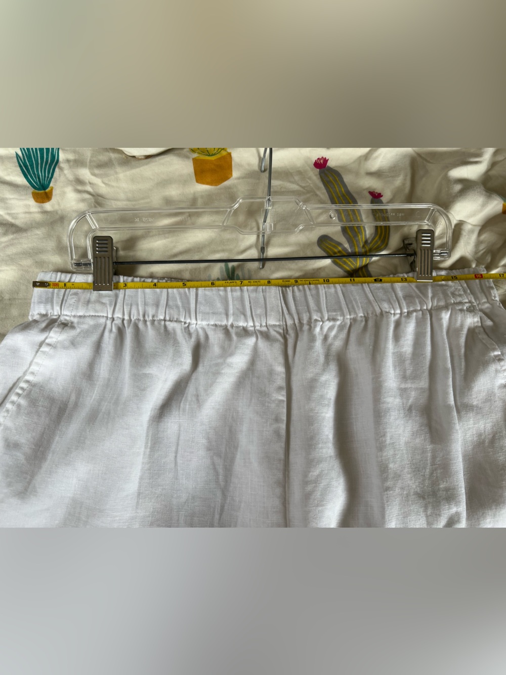 Eileen Fisher White Wide-Leg Linen Blend Pants - Picture 7 of 9
